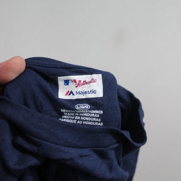 Majestic Authentic Men Blue Tee Shirt San Diego Padres Authentic Size Large - Picture 9 of 10